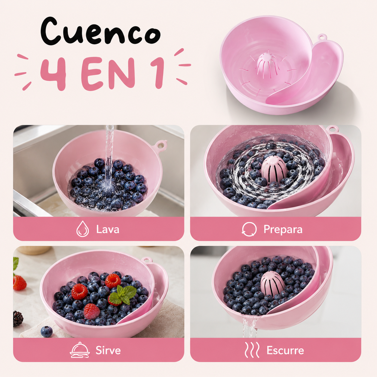 Lavador y Escurridor 4 en 1